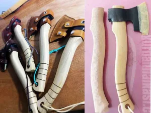 Taçlı Ergonomik Dişbudak Balta Sapı (38 cm)
