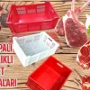 Gıdaya Uygun Plastik Et Taşıma Kasası (Delikli / Deliksiz)