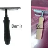 Ahşap & Metal Saplı Hayvan Kaşağı Tarağı