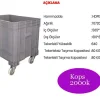 Tekerlekli Plastik Et ve Gıda Taşıma Kasası - Detay Görsel 2
